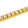 Gold Finish .925 Silver Solitaire Pyramid Link Bracelet