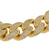 Gold Finish .925 Silver Pave Set Miami Cuban Link Bracelet