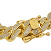 Gold Finish .925 Silver Pave Set Miami Cuban Link Bracelet