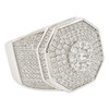 .925 Silver Hip Hop Cluster Style Ring