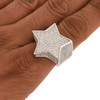 .925 Silver Iced Out Star Ring