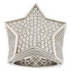.925 Silver 3d Iced Out Star Ring