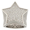 .925 Silver 3d Iced Out Star Ring