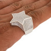 .925 Silver 3d Iced Out Star Ring