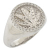 .925 Silver Marijuana Leaf Ring