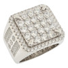 .925 Silver Iced Out Square Style Ring