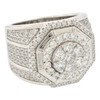 .925 Silver Octagon Cluster Style Ring