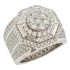 .925 Silver Octagon Cluster Style Ring