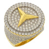 Gold Finish .925 Silver Iced Out Benzo Ring