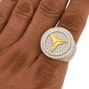 Gold Finish .925 Silver Iced Out Benzo Ring