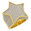Gold Finish .925 Silver Star Shaped Ring