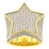 Gold Finish .925 Silver Iced Out Star Ring