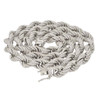 Rhodium Finish .925 Silver Iced Out Rope Link Chain; 24" Inches