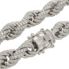 Rhodium Finish .925 Silver Iced Out Rope Link Chain; 24" Inches