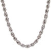 Rhodium Finish .925 Silver Iced Out Rope Chain; 24" Inches