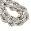 Rhodium Finish .925 Silver Iced Out Rope Chain; 24" Inches