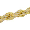 Gold Finish .925 Silver Iced Out Rope Chain; 28" Inches