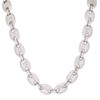 Rhodium Finish .925 Silver Puff Mariner Link Chain; 28" Inches