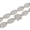 Rhodium Finish .925 Silver Puff Mariner Link Chain; 28" Inches