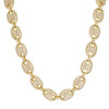 Gold Finish .925 Silver Iced Out Puff Mariner Link Chain; 24" Inches