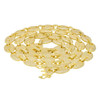 Gold Finish .925 Silver Iced Out Puff Mariner Link Chain; 24" Inches