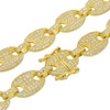 Gold Finish .925 Silver Iced Out Puff Mariner Link Chain; 24" Inches