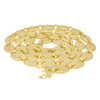 Gold Finish .925 Silver Iced Hip Hop Puff Mariner Chain; 28" Inches