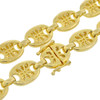 Gold Finish .925 Silver Iced Hip Hop Puff Mariner Chain; 28" Inches