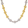 Two Tone .925 Silver Pave Beaded Link Chain; 23" Inches
