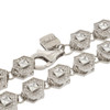 Rhodium Finish .925 Silver Double Sided Hexagon Chain; 22" Inches