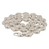 Rhodium Finish Rhodium Finish Silver  Iced Out Barrel Link Chain; 22" Inches