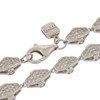 Rhodium Finish Rhodium Finish Silver  Iced Out Barrel Link Chain; 22" Inches