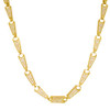 Gold Finish .925 Silver Tapered Bullet Link Chain; 24" Inches