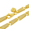 Gold Finish .925 Silver Tapered Bullet Link Chain; 24" Inches
