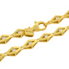 Gold Finish .925 Silver Iced Out Fancy Link Chain; 24" Inches