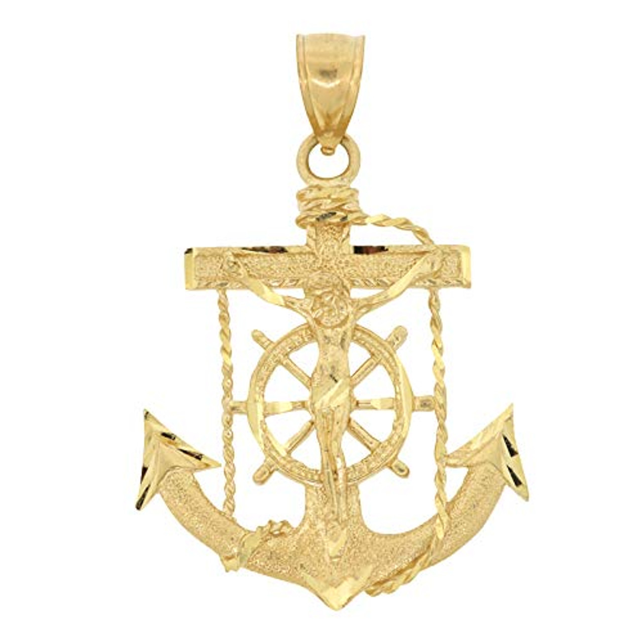 Jewels By Lux 10K Yellow Gold Solid Polished Anchor Pendant Jewels By Lux 10K Yellow Gold Solid Polished Anchor Pendant