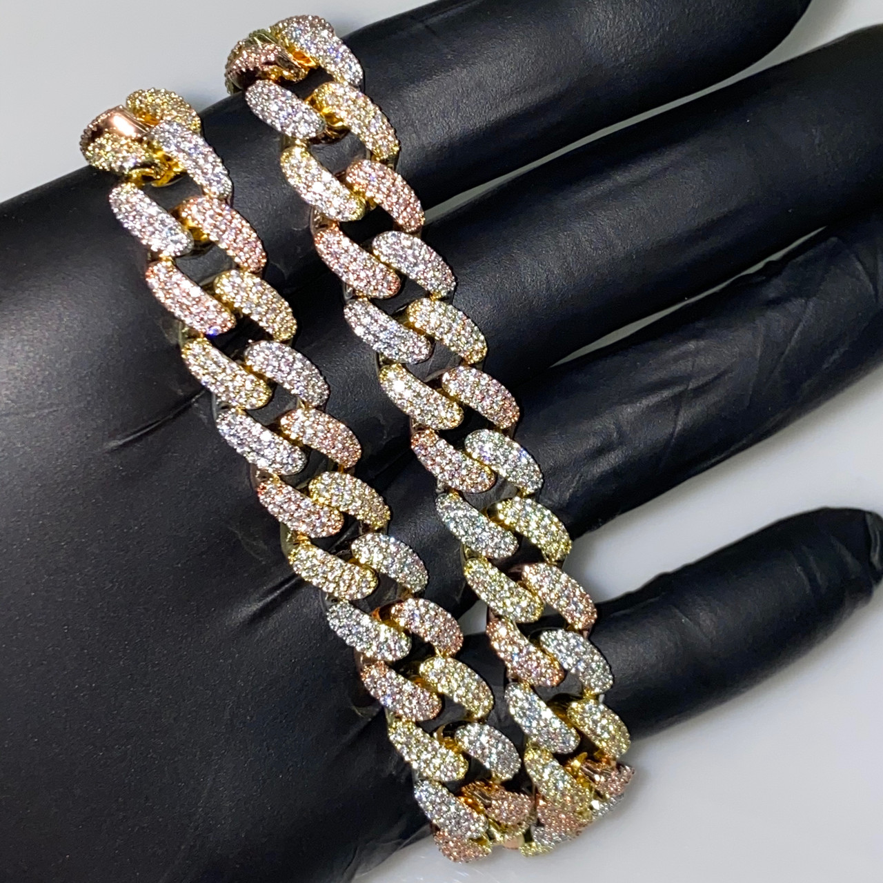 Tri color cuban chain Clearance