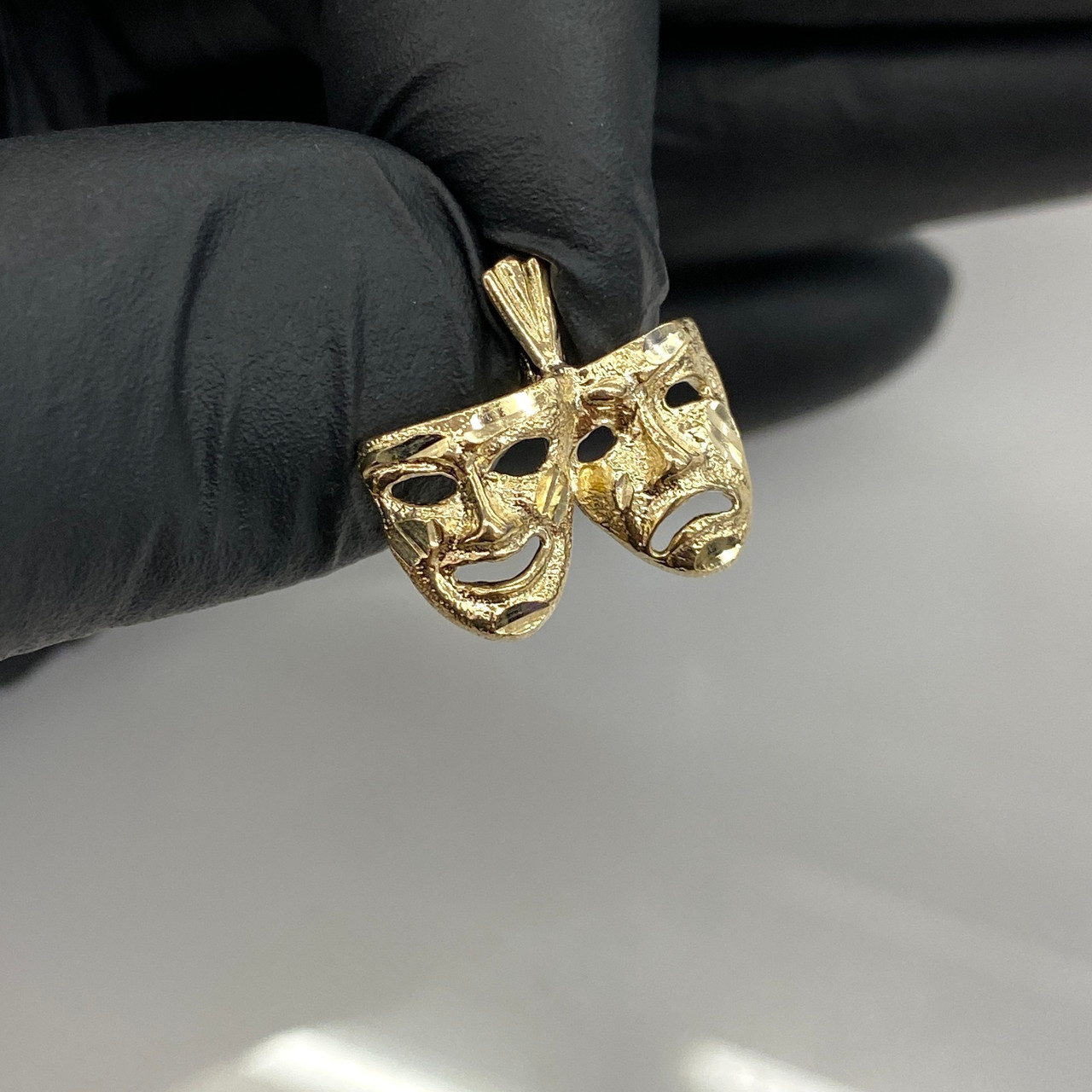 14k Gold Smile Now Cry Later Drama Masks Pendant ShopJW