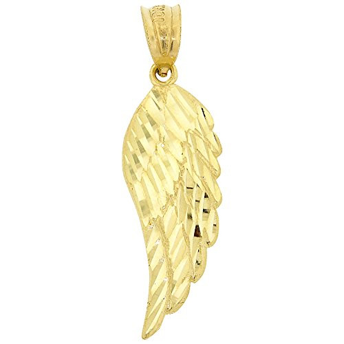 10k Gold Angel Wing Pendant - ShopJW