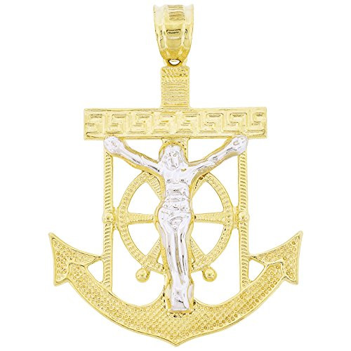 10k Gold Large Anchor Pendant - ShopJW
