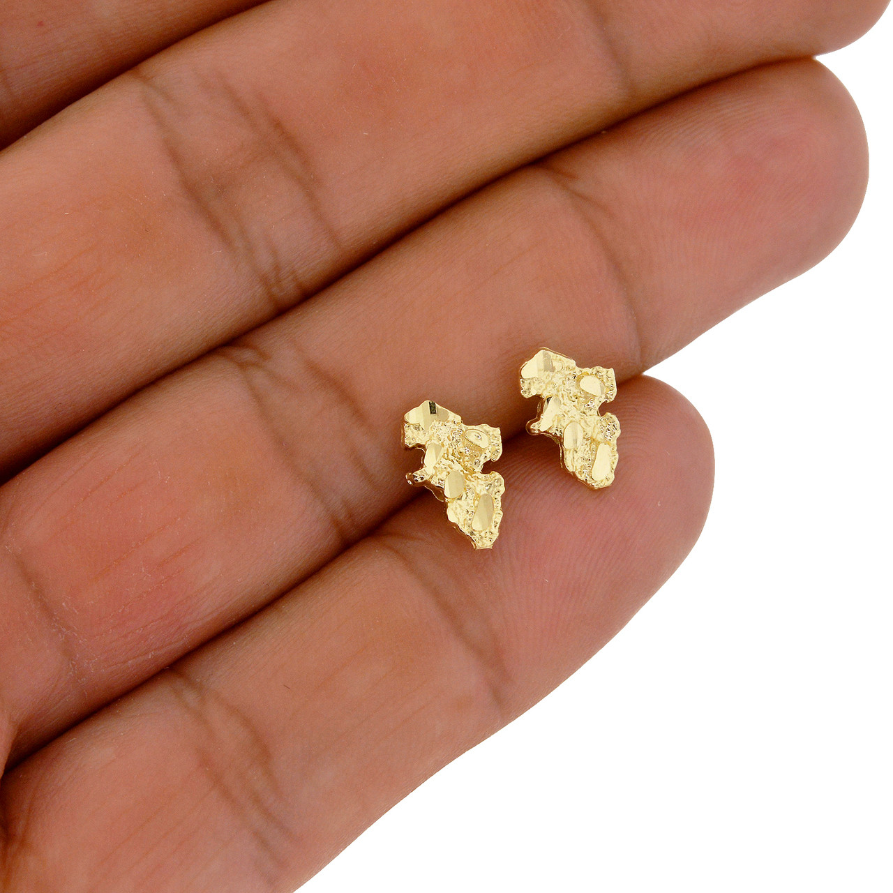 10k Gold Small Nugget Earrings ShopJW