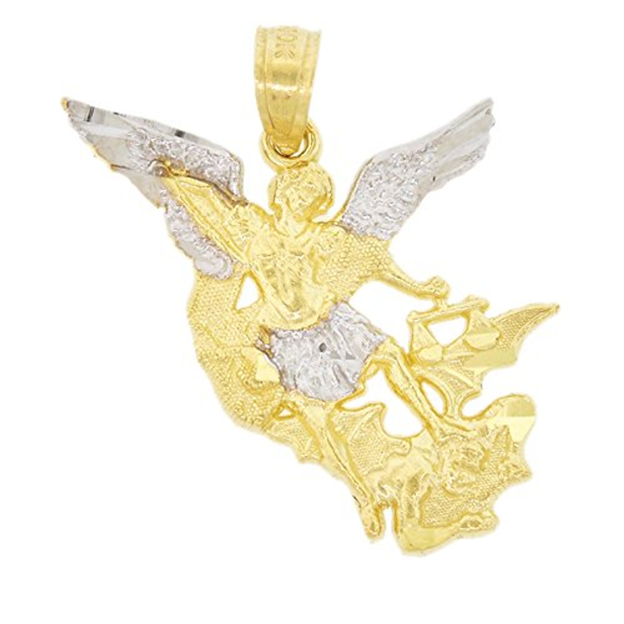 10k Gold Angel vs Demon Pendant