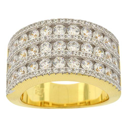 925 Silver Wide Hip Hop Iced Out Ring Shopjw