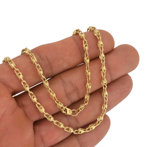 10k Yellow Gold Solid Turkish Style Chain Necklace 22