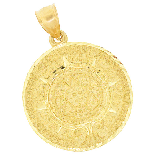 10k Gold Aztec Calendar Pendant ShopJW 10k Gold Aztec Calendar Pendant ShopJW