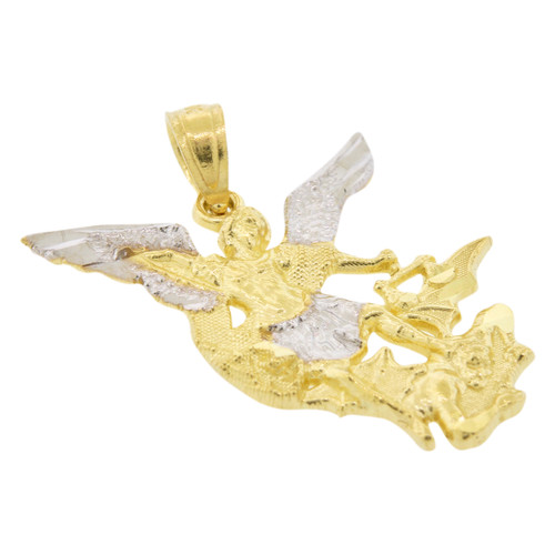 10k Gold Angel vs Demon Pendant