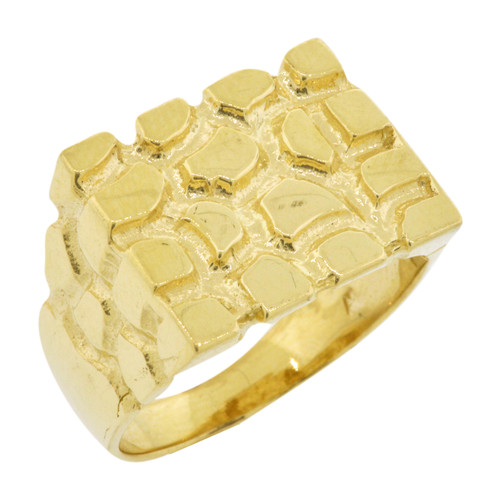 10k Gold Square Style Nugget Ring ShopJW