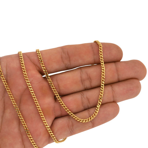 Solid 14k Gold 2.5mm 2.5mm Miami Cuban 