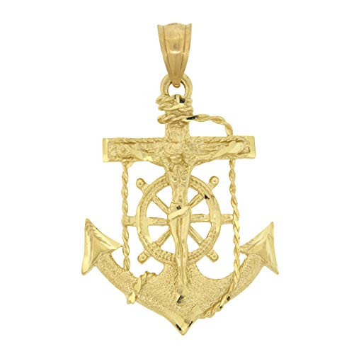 10k Gold Mariner Cross Pendant ShopJW