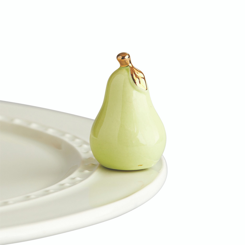 Nora Fleming, Pear-fection
it’s sophisticated and delectable! a perfect *pear* with any base piece.

* 		not dishwasher safe
* 		hand wash only

